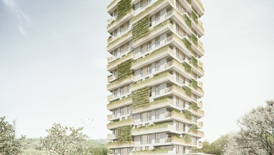 Grünes Wohnhochhaus Waiblingen