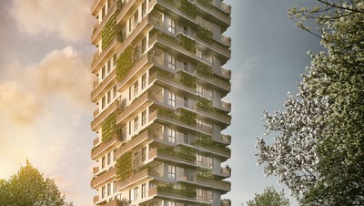 Grünes Wohnhochhaus Waiblingen