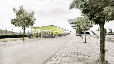 Überdachung Ladestation Porsche Leipzig